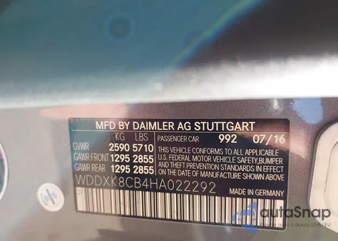 2017 Mercedes-Benz S 550 z USA, uszkodzony, nr VIN WDDXK8CB4HA022292